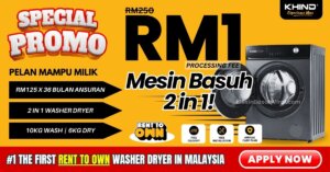 Khind Washer Dryer 2 in 1 Rent To Own